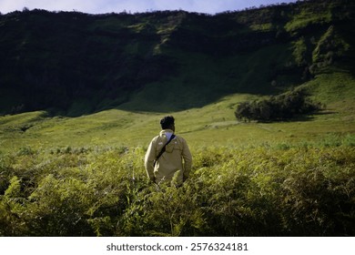 back view of a man with bromo view