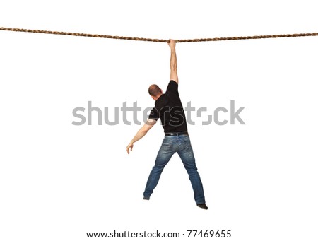 Similar – Hanging tired on the ropes