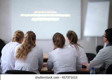 Back View Of Medical Students During A Lecture