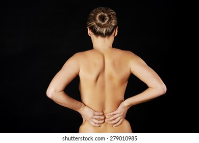 Back View Naked Woman Touching Her Stock Photo Shutterstock