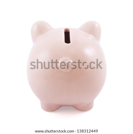 Back view of pink piggy bank