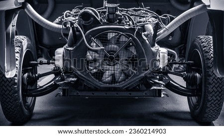 A back view of rotary engine of car