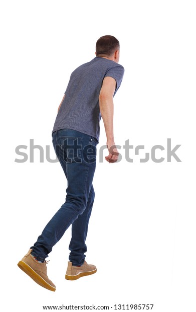 Back View Running Man Backside View Stock Photo 1311985757 | Shutterstock