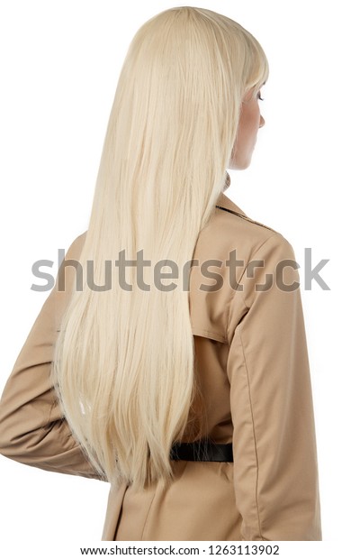 Back View Side Portrait Woman Long Stock Photo Edit Now 1263113902