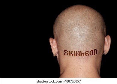 Back View Of A Skinhead Boy.
