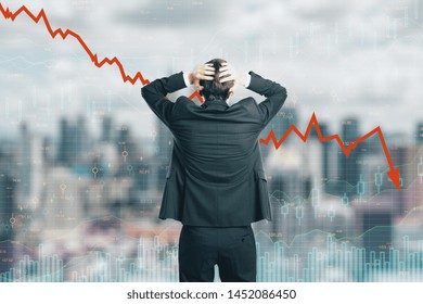 Back View Stressed Young Businessman Looking Stock Photo 1453138715 ...