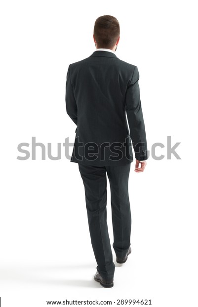 Back View Walking Businessman Black Suit Stock Photo (Edit Now) 289994621