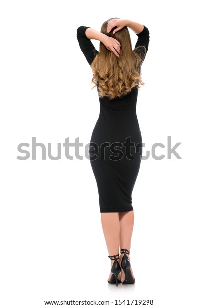 Back View Woman Black Dress Showing Stock Photo 1541719298 | Shutterstock