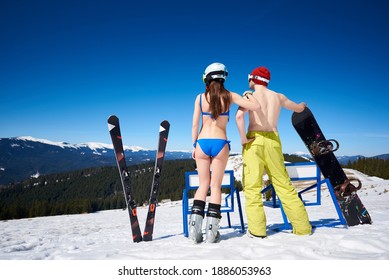 Topless Ski Girl