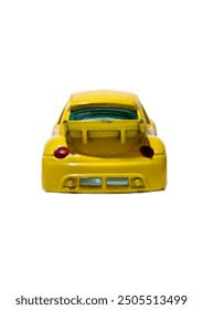 Back view yellow volkswagwen car 