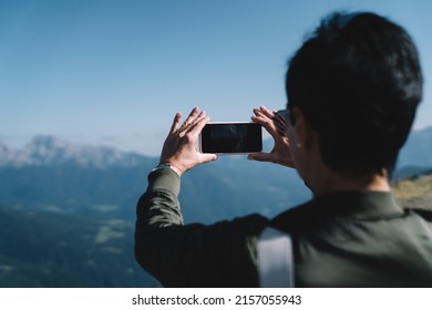 Back View Young Female Traveler Photographing Stock Photo 2157055943 ...