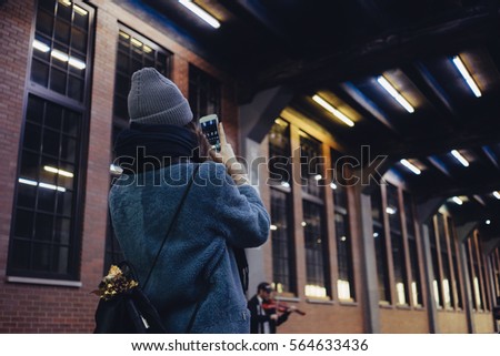 Similar – Image, Stock Photo Young Girl Taking Photos