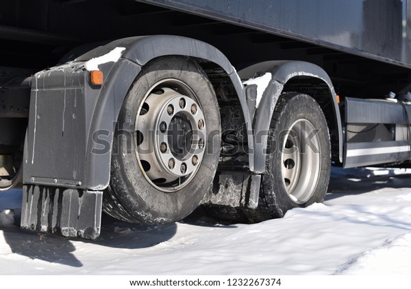 back wheels of truck in
winter