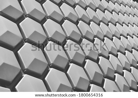 back and white background with multiple hexagons contiguous