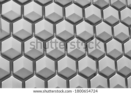 back and white background with multiple hexagons contiguous