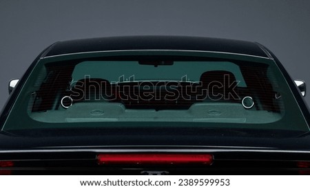 Back window in a black car
