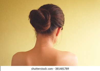 Back Woman And Hair Chignon
