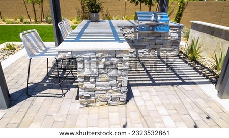 Back Yard BBQ Station With Stools