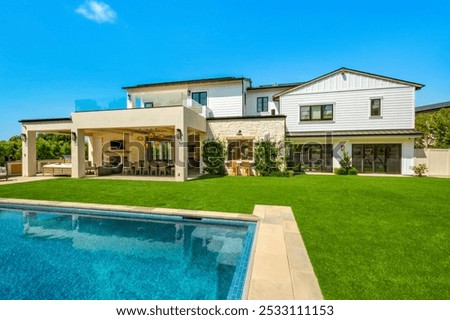 Back yard pool with slide