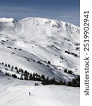 Backcountry skier blue sky day - Loveland Pass Colorado 