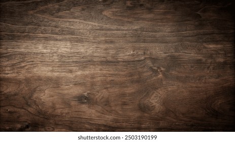 A backdrop of dark wooden planks, featuring a rustic table surface with a rich brown wood grain - Powered by Shutterstock