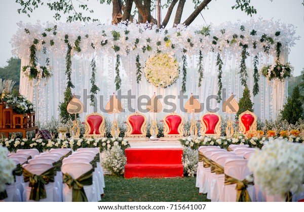 Backdrop Decoration Wedding Ceremony Thailand Culture Stock Photo