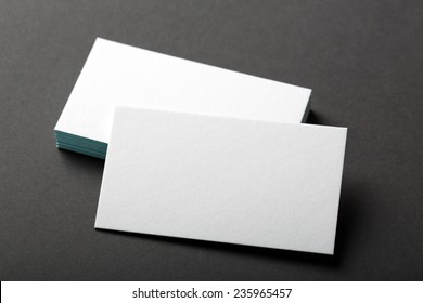 backed paper blank business cards on the stack - Shutterstock ID 235965457