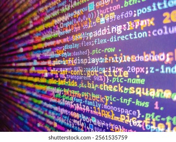 Backend code can be used as background. Digital technology industry concept development of programming and coding technologies. Computer script. Coding script text on monitor. Genome sequencing.