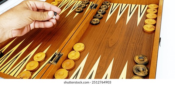 Backgammon game board on the table