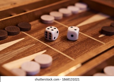 Backgammon tabletop  game made of wood.