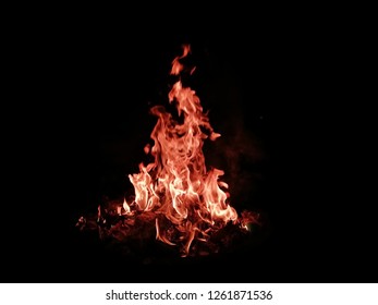 Fire​ Flame​ Blaze​ on​ Black​ Background