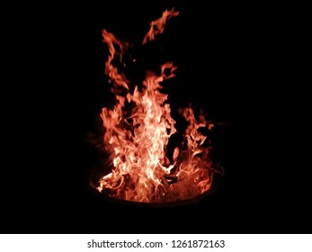 Fire​ Flame​ Blaze​ on​ Black​ Background