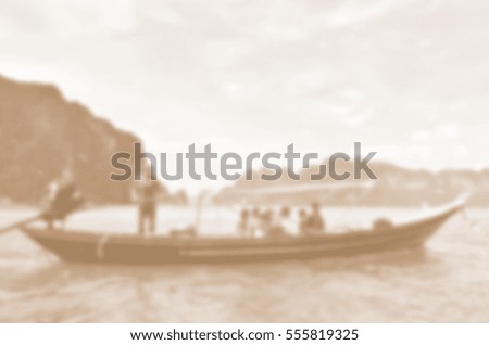 Background abstract blurred of Tourist boat sea