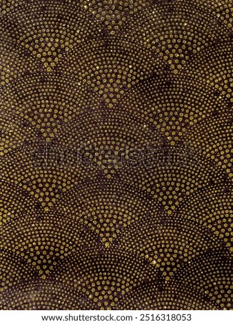 Background of abstract geometric pattern in Art Deco Style. Handicraft dot geometric seamless pattern with gold glitter. Vintage decorative texture for decoration.