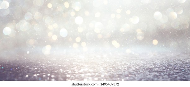 background of abstract glitter lights. silver and gold. de-focused. banner - Shutterstock ID 1495439372