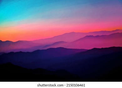 Background Abstract Misty Mountain Range Colourful Wallpaper Digital Art Gradiant Pastel Dramatic Backdrop - Powered by Shutterstock
