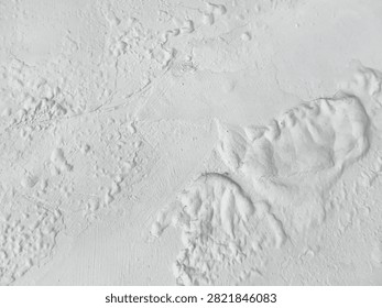 Background abstract pattern of white wall texture with paint surface that bubbles and blisters due to water seepage or high humidity. Concept of renovation, building damage, or industrial grunge.