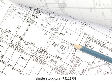 Background Architectural Drawings Pencil Stock Photo 75212959 ...