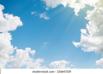 background. beautiful blue sky with white clouds