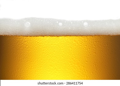 Background Beer With Foam And Bubbles