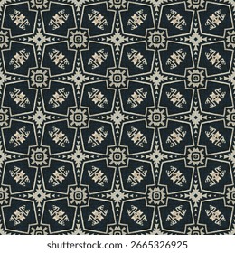 Background of Black beige carpet pattern with a seamless design in peruvian inca style. Ethnic tribal repeating motif with a native American Apache Navajo aesthetic. Persian rug design bg.