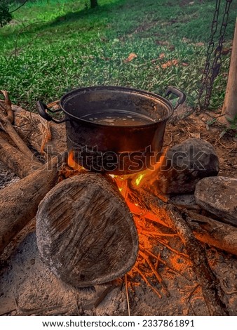 background black bonfire camp campfire cauldron cook cooking dinner  fire fireplace firewood flame food forest heat hot kettle meal metal natureoutdoor picnic pot smoke soup summer tourism travel wood
