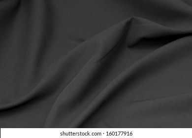 Background Of Black Cloth. Texture