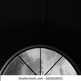 Background, Black & White Half Circle Window