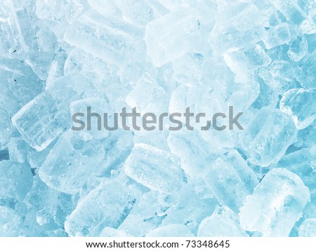 Background of blue ice cubes