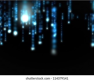 Background of blue lines blurred letters falling