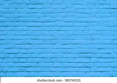 Background of a blue painted brick wall cladding 