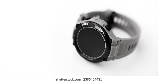 Background, blur, out of focus, bokeh. Wireless Smart Watch isolated on white background - Shutterstock ID 2395454431