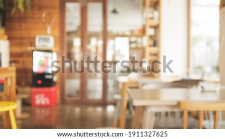 Background blurred couter coffee bar Resturant cafe, cafe blurred background with bokeh