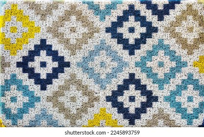Background with box shape variations on abstract fabrics
